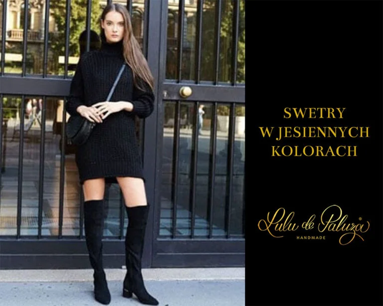 Długie swetry w jesiennych kolorach